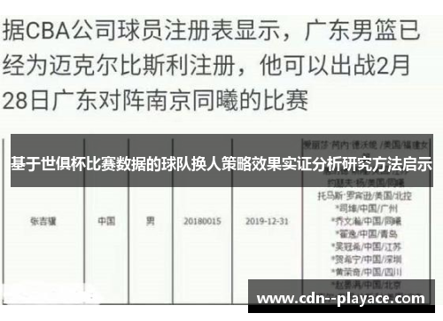 基于世俱杯比赛数据的球队换人策略效果实证分析研究方法启示